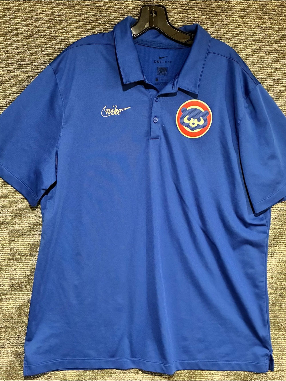 Nike Dri-Fit Cooperstown Collection Royal Blue Polo with Chicago Cubs Sz XL
